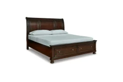 Mor Furniture Bedroom Sets|Porter Storage Bed, Dresser, Mirror, Nightstand In Rustic Brown, Queen