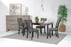 Mor Furniture Seating For 4|Dining Room Sets|Potomac Dining Table & 4 Chairs In Brown/Black