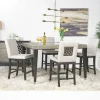 Mor Furniture Seating For 4|Counter Height Dining Sets|Proximity Counter Height Dining Table & 4 Stools In Gray Oak