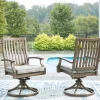 Mor Furniture Outdoor Dining Chairs|Rainier Outdoor Swivel Chair In Brown/Beige, Set Of 2