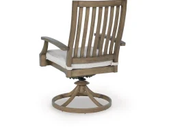 Mor Furniture Outdoor Dining Chairs|Rainier Outdoor Swivel Chair In Brown/Beige, Set Of 2