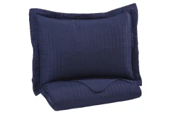 Mor Furniture Duvets & Coverlets|Duvets & Coverlets|Raleda 3 Piece Coverlet In , Eastern King Navy