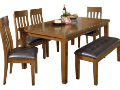 Mor Furniture Dining Benches|Ralene Bench In Medium Brown