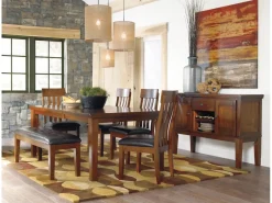 Mor Furniture Dining Benches|Ralene Bench In Medium Brown