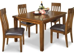 Mor Furniture Seating For 4|Dining Room Sets|Ralene Extendable Dining Table & 4 Chairs In Brown