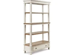 Mor Furniture Bookcases & Library Walls|Realyn Bookcase W/ Drawer In White/Brown