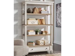 Mor Furniture Bookcases & Library Walls|Realyn Bookcase W/ Drawer In White/Brown