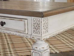 Mor Furniture Desks|Realyn Office Desk W/ Usb Charging In White/Brown