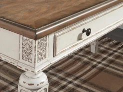 Mor Furniture Desks|Realyn Office Desk W/ Usb Charging In White/Brown