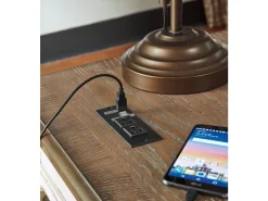 Mor Furniture Desks|Realyn Office Desk W/ Usb Charging In White/Brown