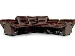 Mor Furniture Sectionals|Retreat 5 Piece Power Sectional W/ Power Armless Recliner In Cognac Leather