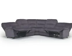 Mor Furniture Sectionals|Retreat 5 Piece Power Sectional W/ Power Armless Recliner In Cognac Leather