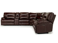 Mor Furniture Sectionals|Retreat 7 Piece Power Sectional In Cognac Leather