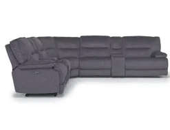 Mor Furniture Sectionals|Retreat 7 Piece Power Sectional In Cognac Leather
