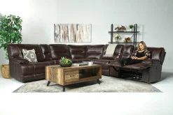 Mor Furniture Reclining Sectionals|Sectionals|Retreat 7 Piece Power Sectional W/ Power Armless Recliner In Charcoal
