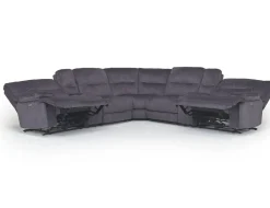 Mor Furniture Reclining Sectionals|Sectionals|Retreat 7 Piece Power Sectional W/ Power Armless Recliner In Charcoal