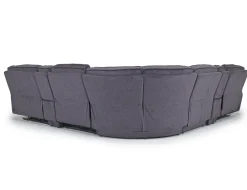 Mor Furniture Reclining Sectionals|Sectionals|Retreat 7 Piece Power Sectional W/ Power Armless Recliner In Charcoal
