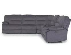 Mor Furniture Sectionals|Retreat 6 Piece Power Sectional In Cognac Leather