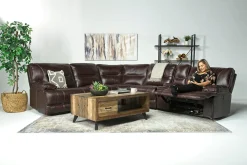 Mor Furniture Sectionals|Retreat 6 Piece Power Sectional In Cognac Leather