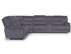 Mor Furniture Sectionals|Retreat 6 Piece Power Sectional In Cognac Leather