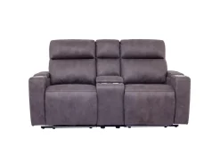 Mor Furniture Reclining Loveseats|Loveseats|Rhys 2 Power Console Loveseat In Gray