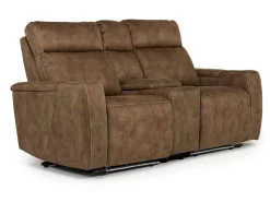 Mor Furniture Reclining Loveseats|Loveseats|Rhys 2 Power Console Loveseat In Gray