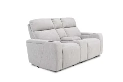 Mor Furniture Reclining Loveseats|Loveseats|Rhys 2 Power Console Loveseat In Gray