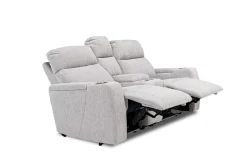 Mor Furniture Reclining Loveseats|Loveseats|Rhys 2 Power Console Loveseat In Gray