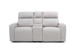 Mor Furniture Reclining Loveseats|Loveseats|Rhys 2 Power Console Loveseat In Gray