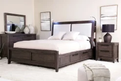 Mor Furniture Bedroom Sets|Riley Bookcase Bed, Dresser, Mirror & Nightstand In Carbonite, Ca King