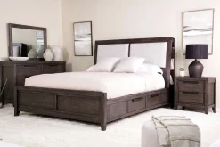 Mor Furniture Bedroom Sets|Riley Bookcase Bed, Dresser, Mirror & Nightstand In Carbonite, Ca King
