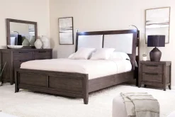 Mor Furniture Bedroom Sets|Riley Bookcase Bed, Dresser, Mirror & Nightstand In Carbonite, Ca King