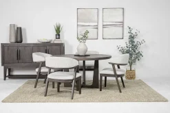 Mor Furniture Seating For 4|Round Dining Sets|Riley Round Dining Table & 4 Chairs In Carbonite