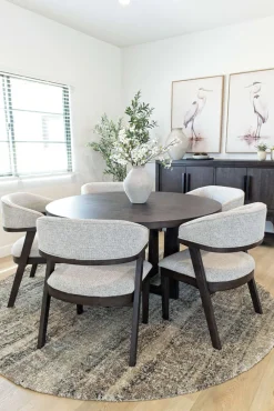 Mor Furniture Round Dining Tables|Dining Tables|Riley Round Dining Table In Carbonite