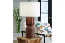 Mor Furniture Shop All Lighting & Lamps|Office Lighting|Rowandale Table Lamp In Brick Red