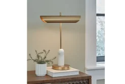 Mor Furniture Shop All Lighting & Lamps|Office Lighting|Rowleigh Desk Lamp In Gold Finish/White