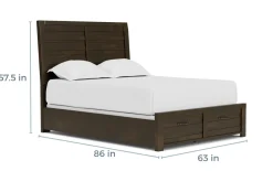 Mor Furniture Beds|Ruff Hewn Panel Bed In , Queen Brown