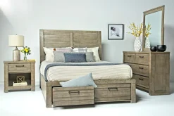 Mor Furniture Beds|Ruff Hewn Panel Bed In , Queen Brown