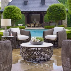 Mor Furniture Outdoor Coffee Tables|Sabena Outdoor Round Coffee Table In Black