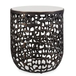 Mor Furniture Outdoor Accent Tables|Sabena Outdoor Round End Table In Black