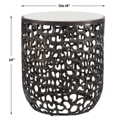 Mor Furniture Outdoor Accent Tables|Sabena Outdoor Round End Table In Black