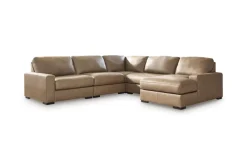 Mor Furniture Sectionals|Sahara 5 Piece Chaise Sectional In Sahara Leather, Left Facing