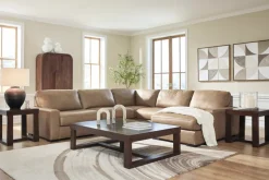Mor Furniture Sectionals|Sahara 5 Piece Chaise Sectional In Sahara Leather, Left Facing