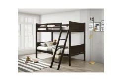 Mor Furniture Kids Beds & Bunk Beds|Sami Bunk Bed W/ Ladder In Espresso, Twin/ Twin