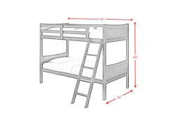 Mor Furniture Kids Beds & Bunk Beds|Sami Bunk Bed W/ Ladder In Espresso, Twin/ Twin