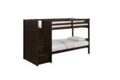 Mor Furniture Kids Beds & Bunk Beds|Sami Bunk Bed W/ Storage Steps In Espresso, Twin/Twin, Right Facing