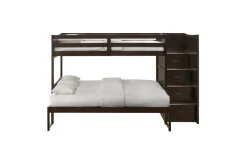 Mor Furniture Kids Beds & Bunk Beds|Sami Bunk Bed W/ Storage Steps In Espresso, Twin/Twin, Right Facing