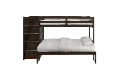 Mor Furniture Kids Beds & Bunk Beds|Sami Bunk Bed W/ Storage Steps In Espresso, Twin/Twin, Right Facing