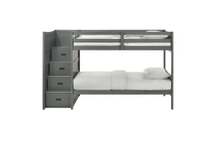 Mor Furniture Kids Beds & Bunk Beds|Sami Bunk Bed W/ Storage Steps In Espresso, Twin/Twin, Right Facing