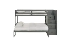 Mor Furniture Kids Beds & Bunk Beds|Sami Bunk Bed W/ Storage Steps In Espresso, Twin/Twin, Right Facing